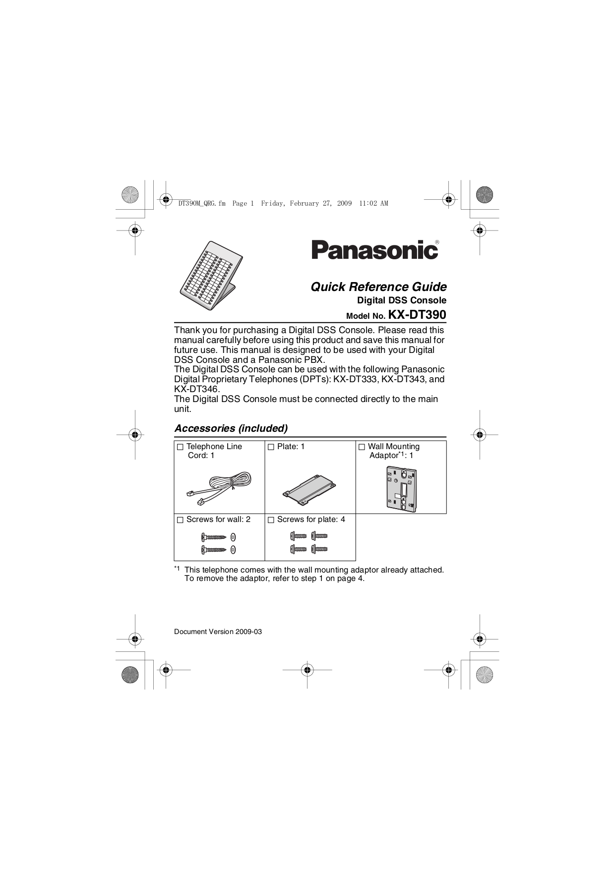 Download free pdf for Panasonic KXDT333 Telephone manual